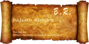 Bajzáth Richárd névjegykártya